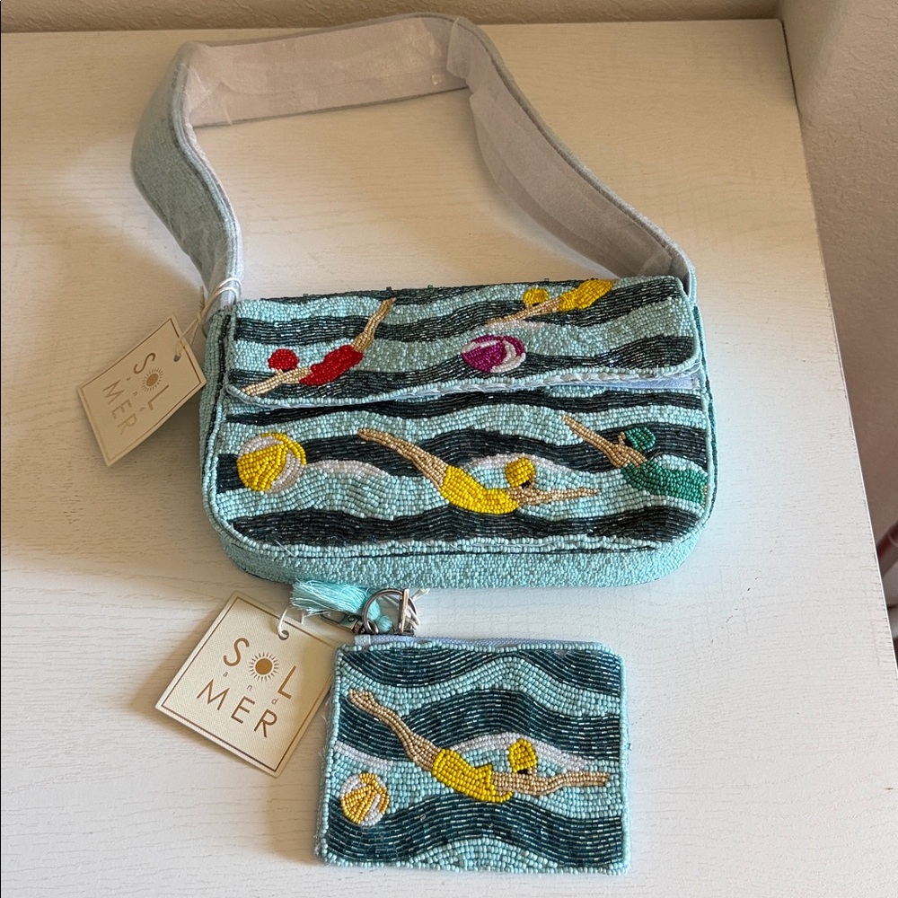 BUNDLE Beaded Swimmers Bag & Coin Purse Made in India